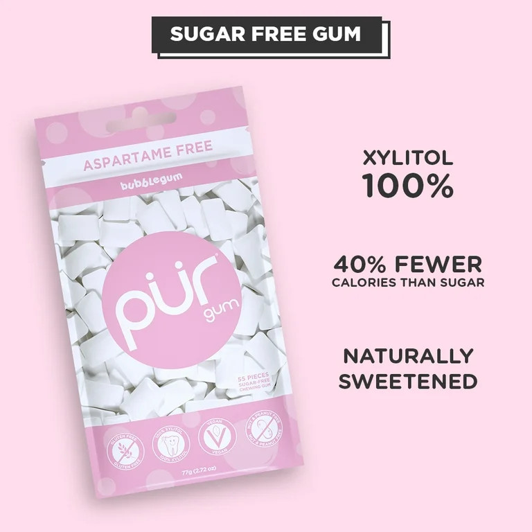 PUR Gum, Sugar Free, 100% Xylitol, Vegan, Aspartame Free, Gluten Free & Diabetic Friendly, Natura... | Walmart (US)