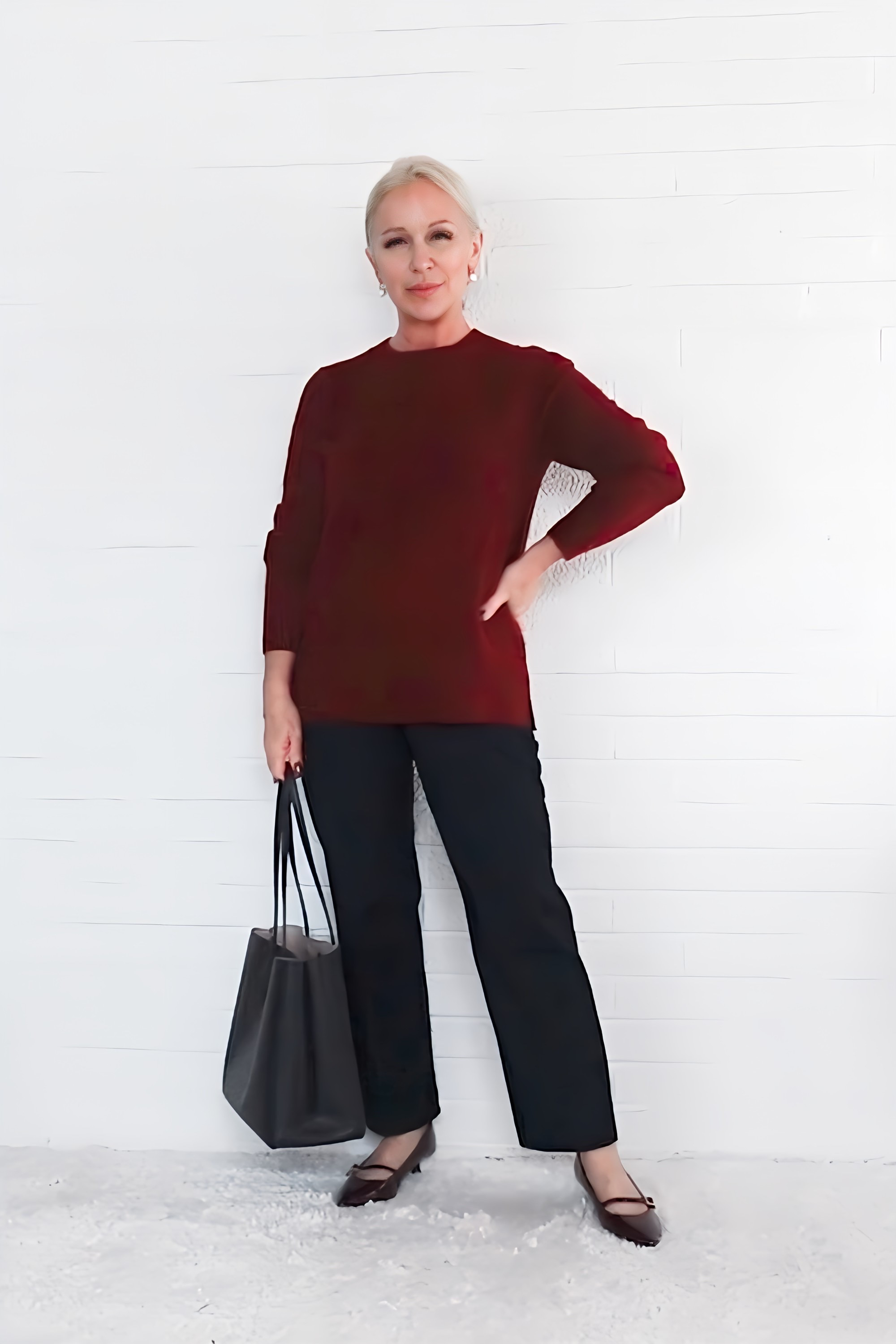 The super soft and cozy sweater can be worn casually and for the office as well. I love the crimson color for the holidays. And pairs nicely with these comfort heels for an office outfit or workwear look.

#LTKShoeCrush #LTKWorkwear #LTKOver40