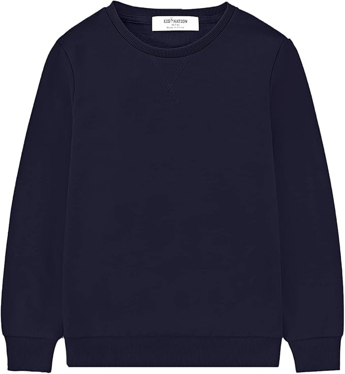 Kid Nation Kids Slouchy Soft Brushed Fleece Casual Basic Crewneck Sweatshirt for Boys or Girls 4-... | Amazon (US)