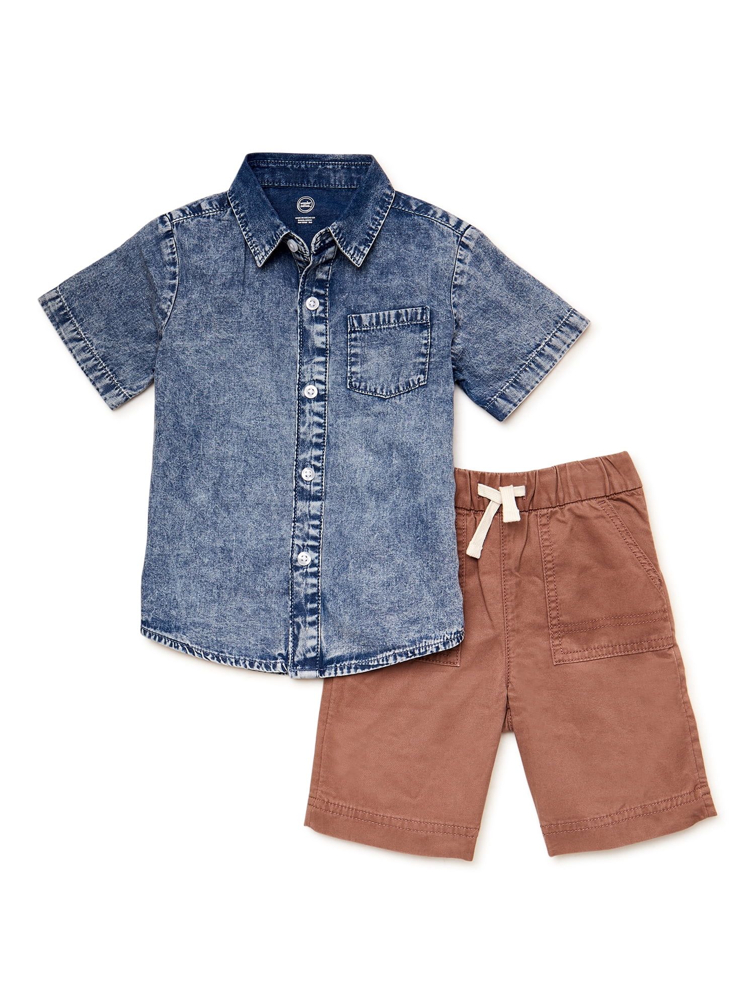 Wonder Nation Toddler Boy's Short Sleeve Set, 2 Piece, Sizes 12 Months - 5T | Walmart (US)
