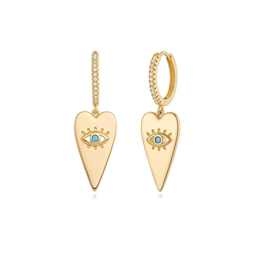 MYEARS Women Earrings Gold Huggie Hoop Dangle Drop 14K Gold Plated Small Simple Hypoallergenic Ev... | Amazon (US)