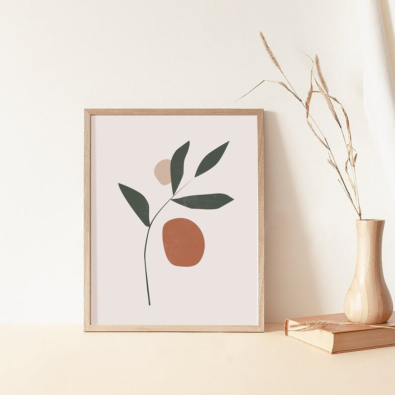 Leaf Art Print - Botanical Art Print, leaf Digital Print, Modern Minimalist Printable Art, Waterc... | Etsy (US)