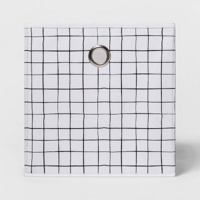11" Fabric Cube Storage Bin White/Black - Room Essentials™ | Target