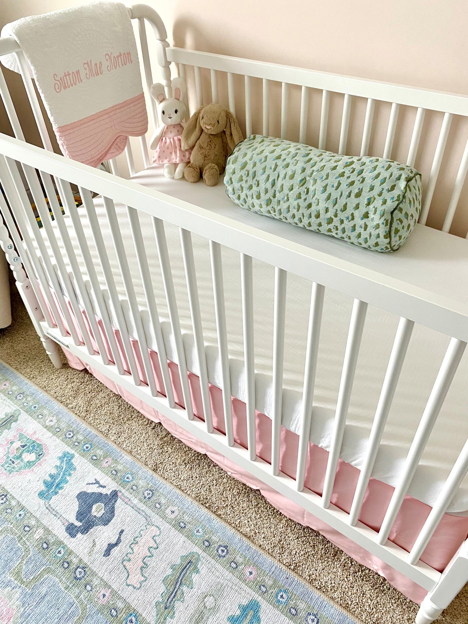 This $10 bolster pillow ties together the colors from the nursery rug so perfectly!

#LTKBump #LTKmomlife #LTKBaby