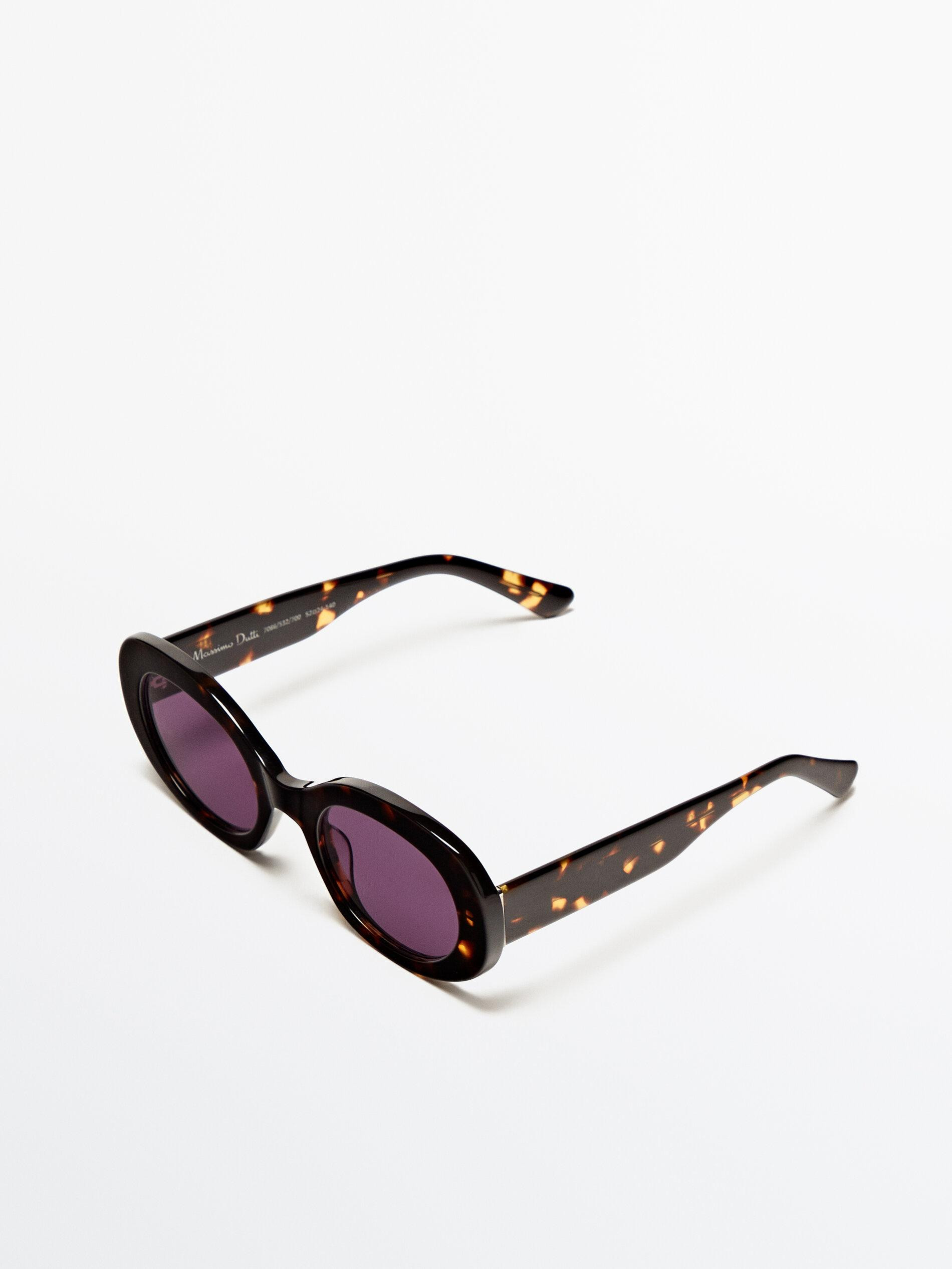 Oval tortoiseshell effect sunglasses | Massimo Dutti UK
