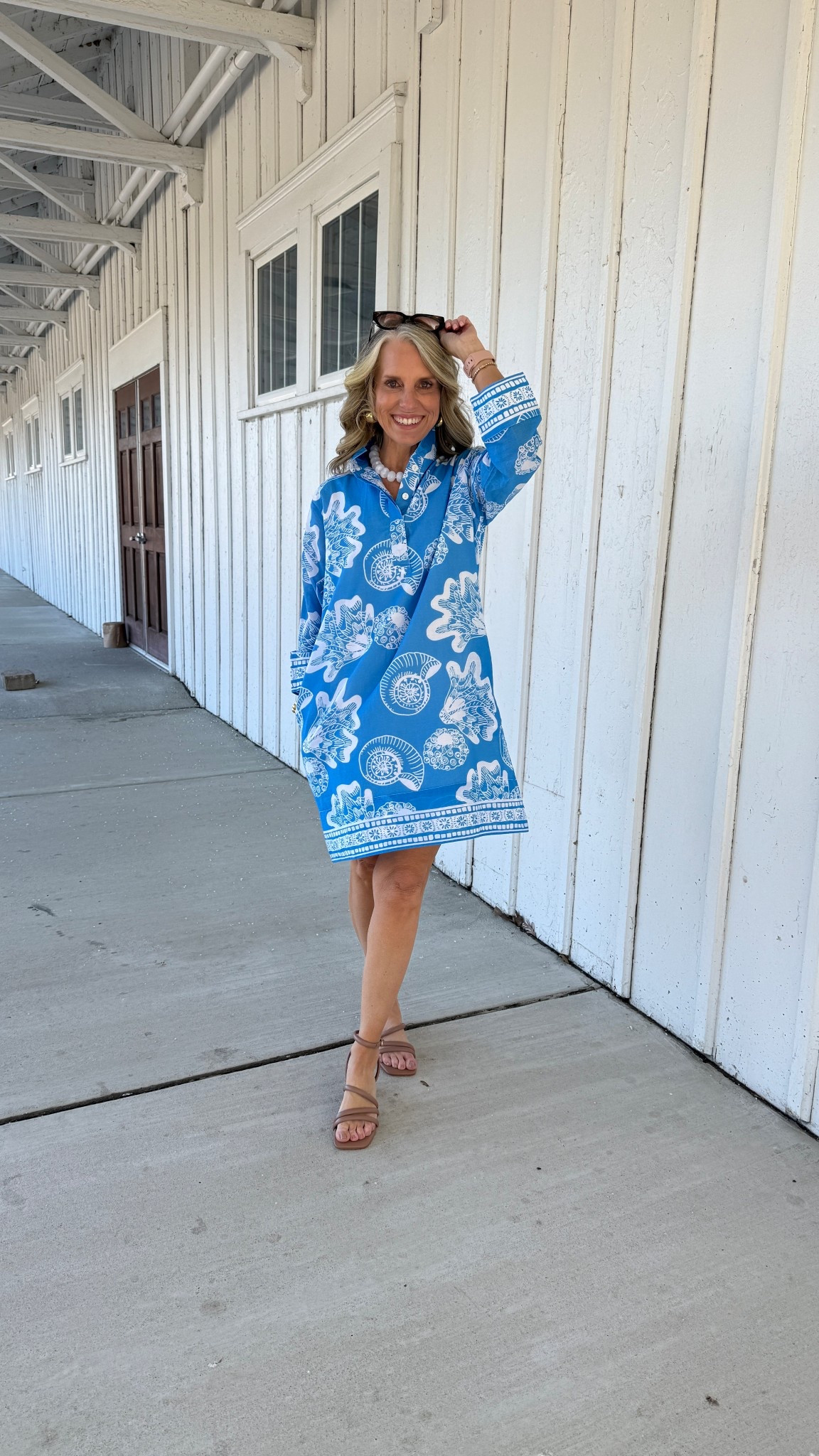 Yep, I was freezing but this cute dress had to be shared and the shoes. The perfect block heel sandal for spring and summer. 

#LTKTravel #LTKOver40