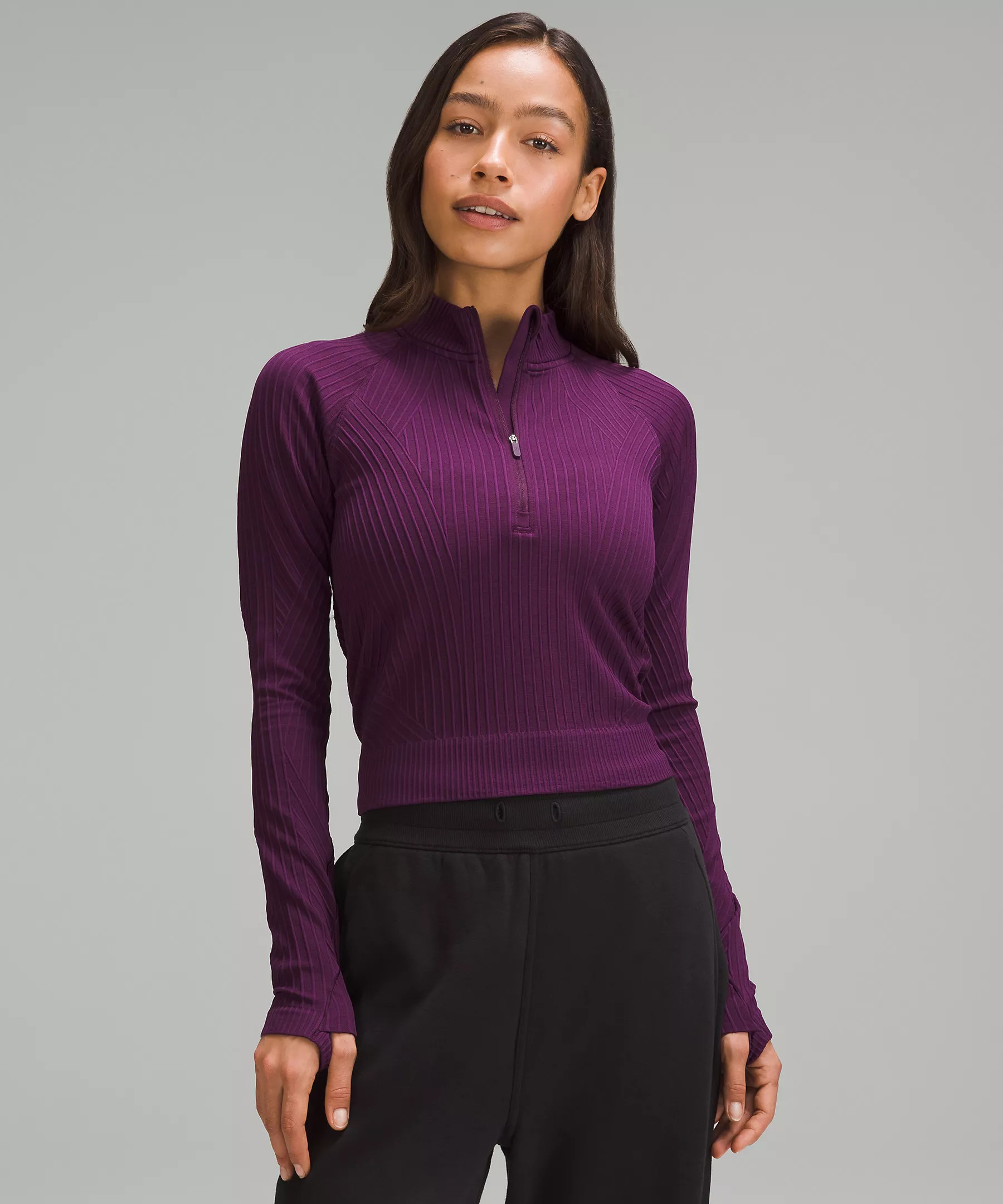 Rest Less Cropped Half Zip | Women's Long Sleeve Shirts | lululemon | Lululemon (US)
