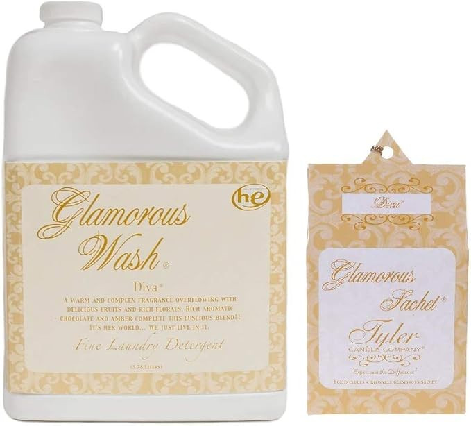 Tyler Candle Glamorous Wash Diva Laundry Detergent 128oz w/Diva Sachets Bundle (1) | Amazon (US)