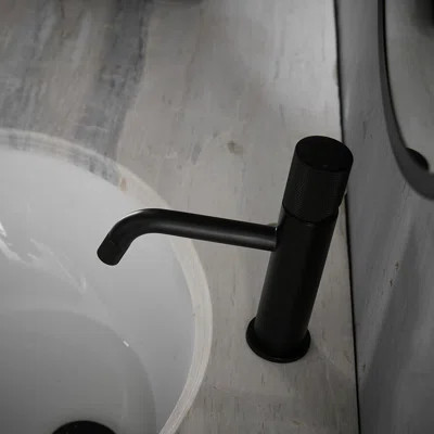 Contemporary Black Basin Faucet - Single Hole With Brass And Ceramic For Long-Term Performance In Bathroom Classic Sink Precise Water Control | Wayfair North America