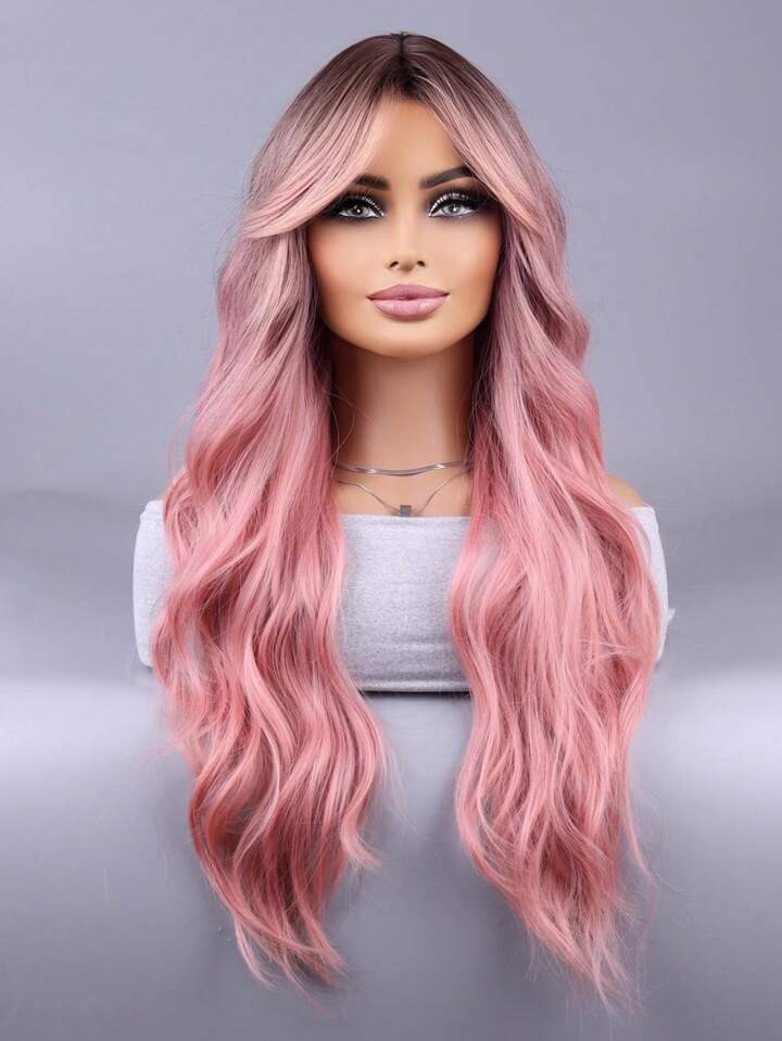 Ombre Blonde Wigs with Bangs Long Blonde Wig for Women Long Wavy Blonde Ombre Wigs Synthetic Heat... | SHEIN