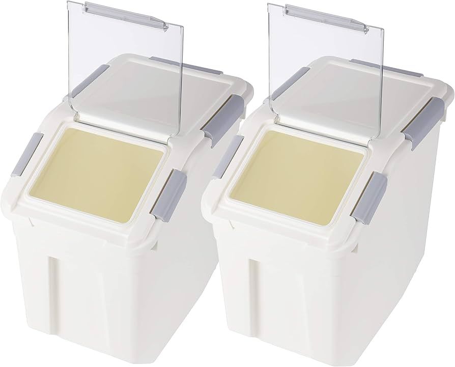 Rice Storage Container 25 lb (15 Liters) with Wheels Seal Locking Lid PP (Pack-2) | Amazon (US)