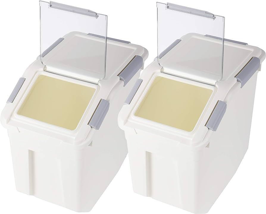 Rice Storage Container 25 lb (15 Liters) with Wheels Seal Locking Lid PP (Pack-2) | Amazon (US)