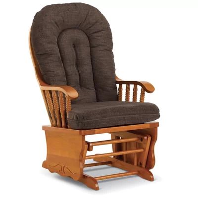 Amaral Wooden Rocking Chair Loon Peak® Body Fabric: Linen Blue-24697C | Wayfair North America