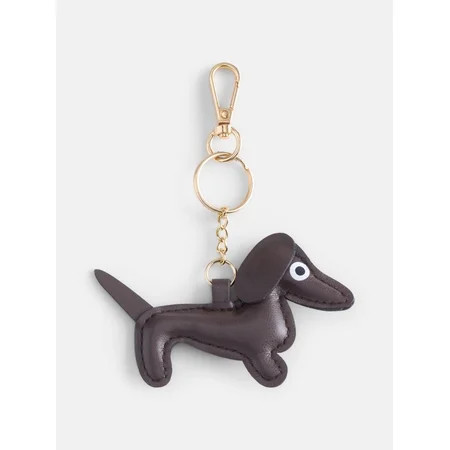 Free Assembly Women's Dachshund Bag Charm, Brown | Walmart (US)