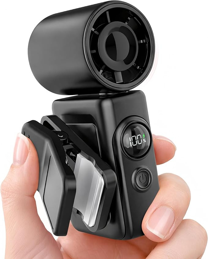 Hotsales Clip-On Portable Fan, 13500 RPM Rechargeable Handheld Mini Fan with LED Display, 360° R... | Amazon (US)