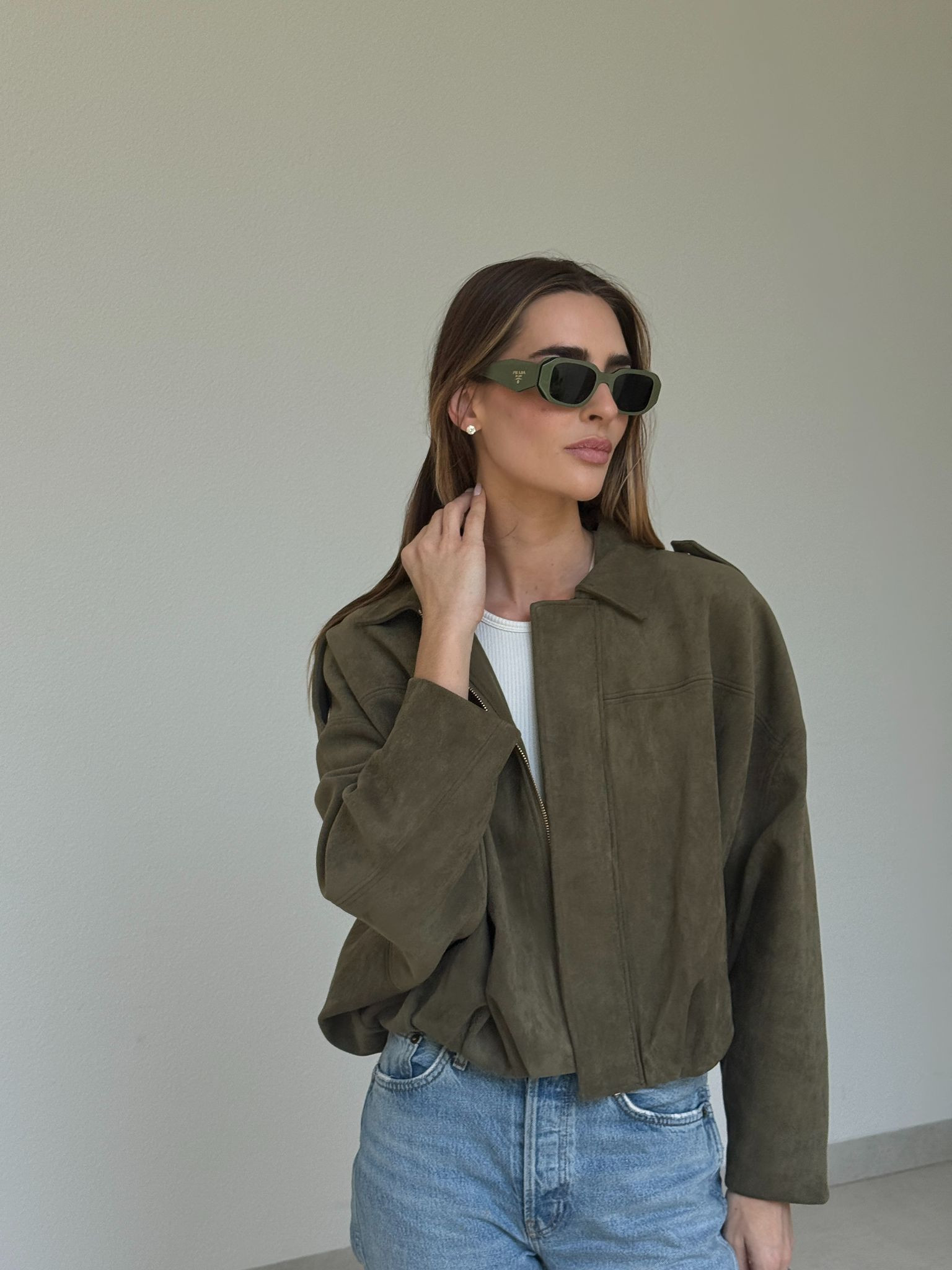 Autumn, outfit idea, jeans, suede jacket, Zara, Prada sunglasses, Onitsuka Tiger, transitional outfit, ootd #LTKUK 

 

#LTKSeasonal #LTKStyleTip