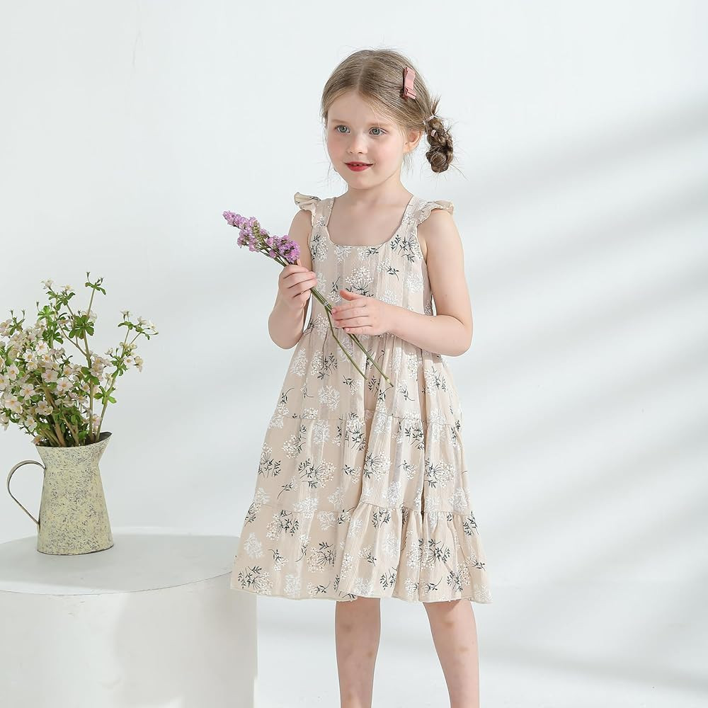 Kids Toddler Baby Girls Rainbow Dress Princess Sleeveless Beach Butterfly Sundress | Amazon (US)