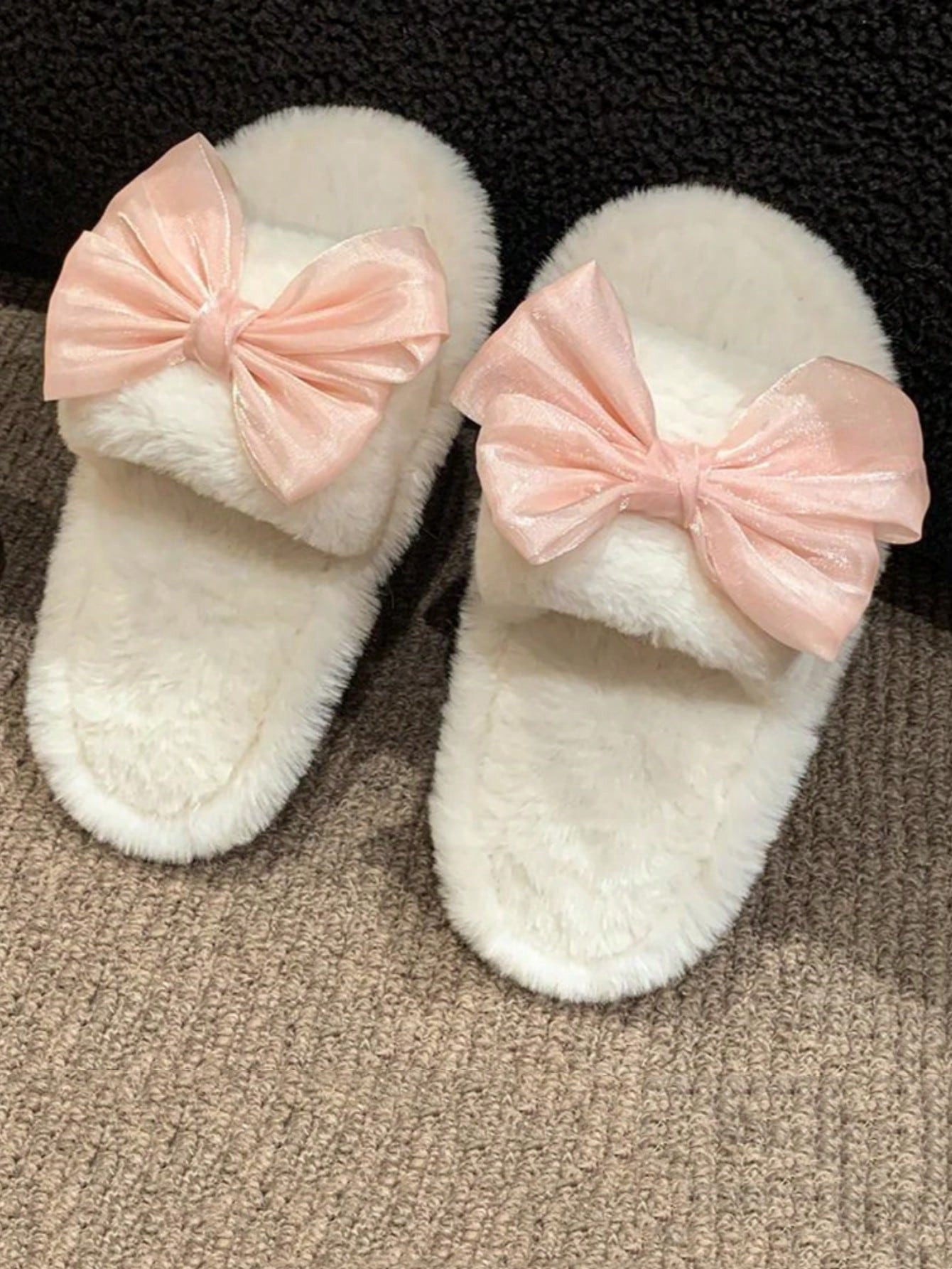 1 Pair Girls Cute Bow Tie One-Strap Soft Bottom Comfortable Children Indoor Slippers Suitable For... | SHEIN