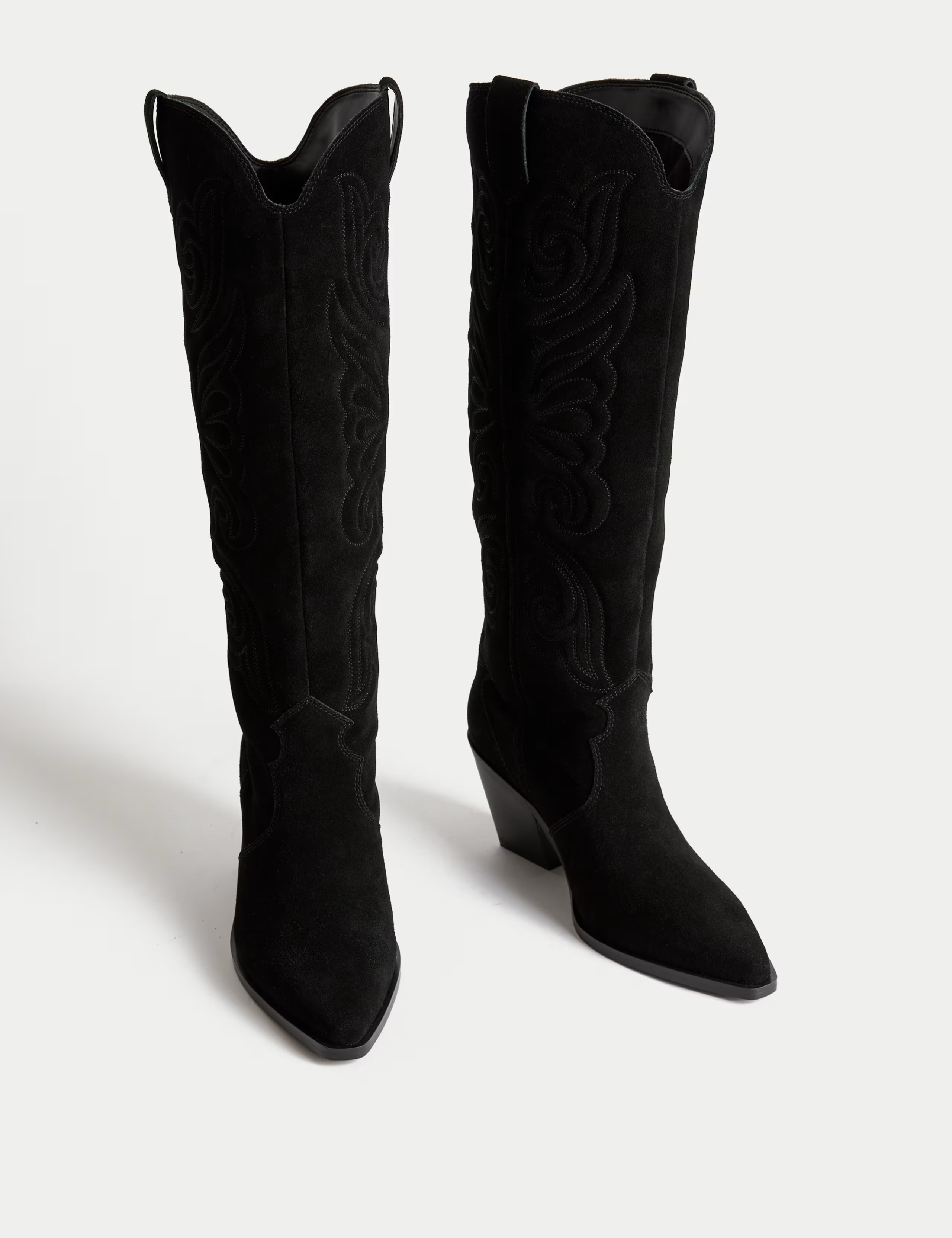 Suede Cowboy Embroidered Knee High Boots | Marks & Spencer (UK)