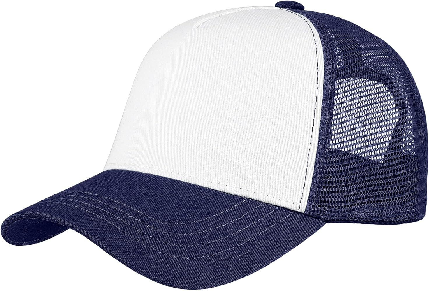 Falari 5-Panel Mesh Baseball Cap, Trucker Hat, Structured Plain Design, Cotton, Adjustable Size | Amazon (US)