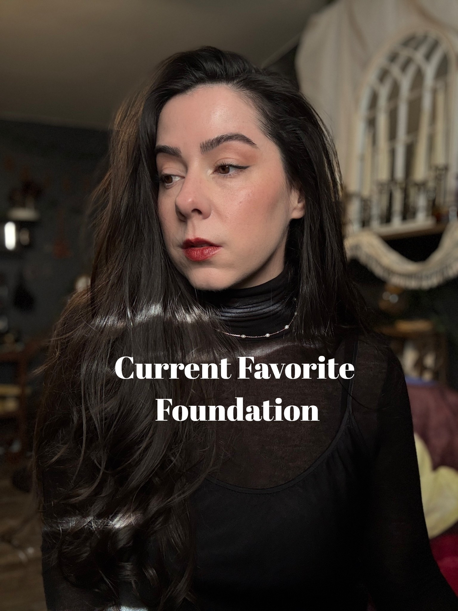 my new favorite liquid foundation I’ve been loving. Medium coverage but still great coverage. Feels so light on the skin. Blends well and photographs well. 