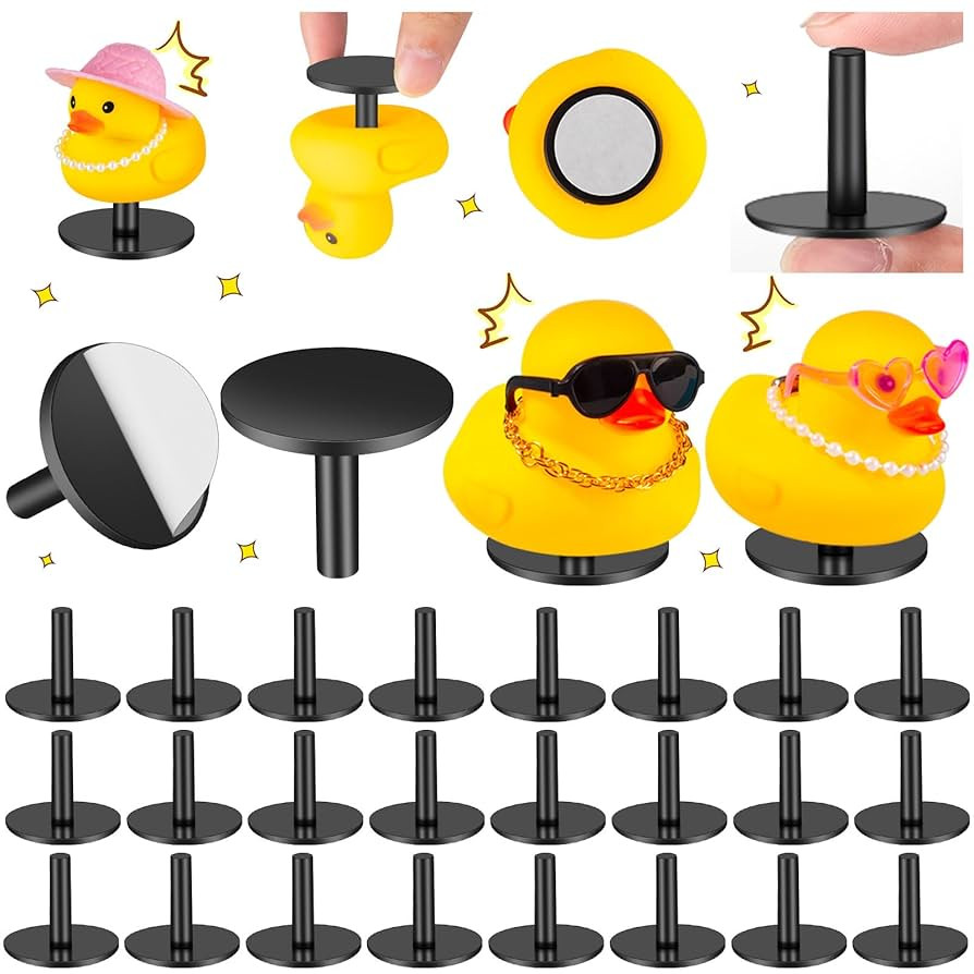20Pcs Duck Holder, Black Plastic Duck Plug Holders for Car Dash, Rubber Duck Mounts for Car Dashb... | Amazon (US)