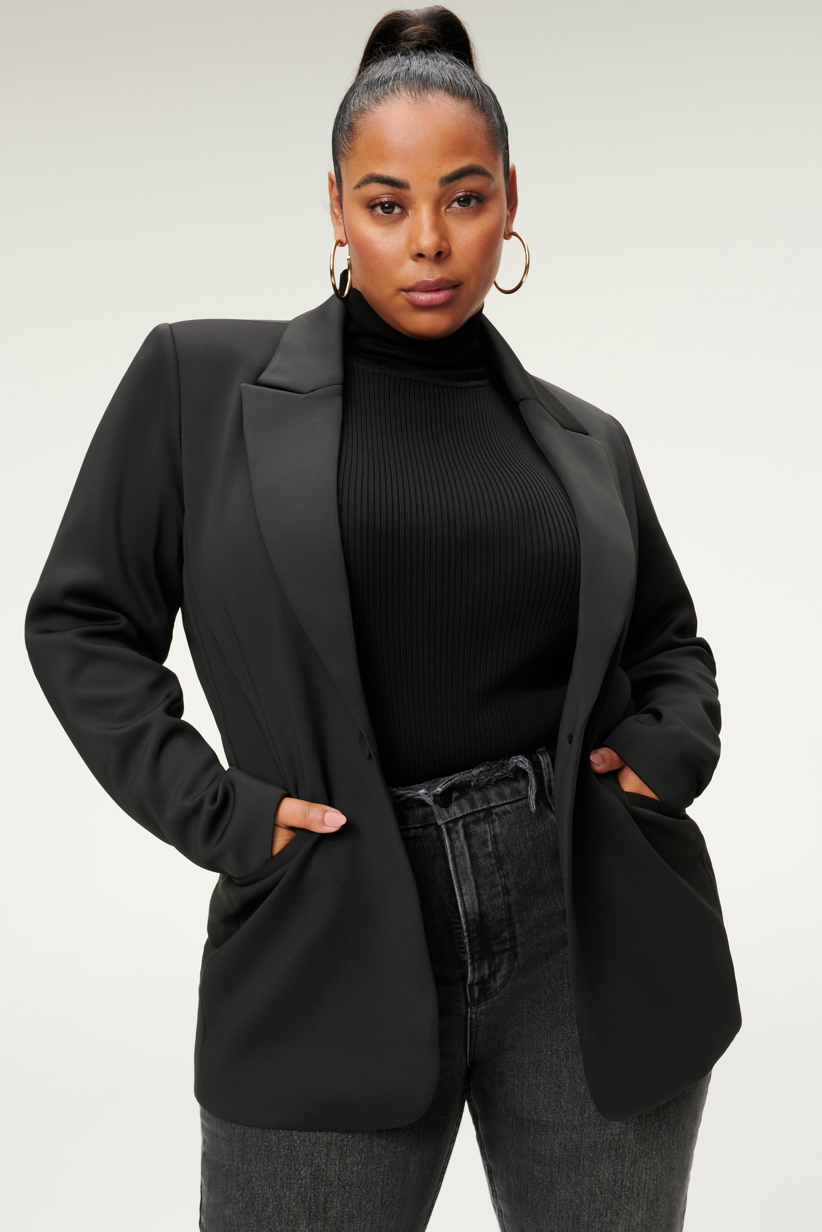 SCUBA FITTED BLAZER | BLACK001 | Good American