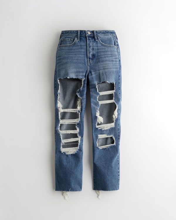 Ultra High-Rise Vintage Straight Jeans | Hollister (US)