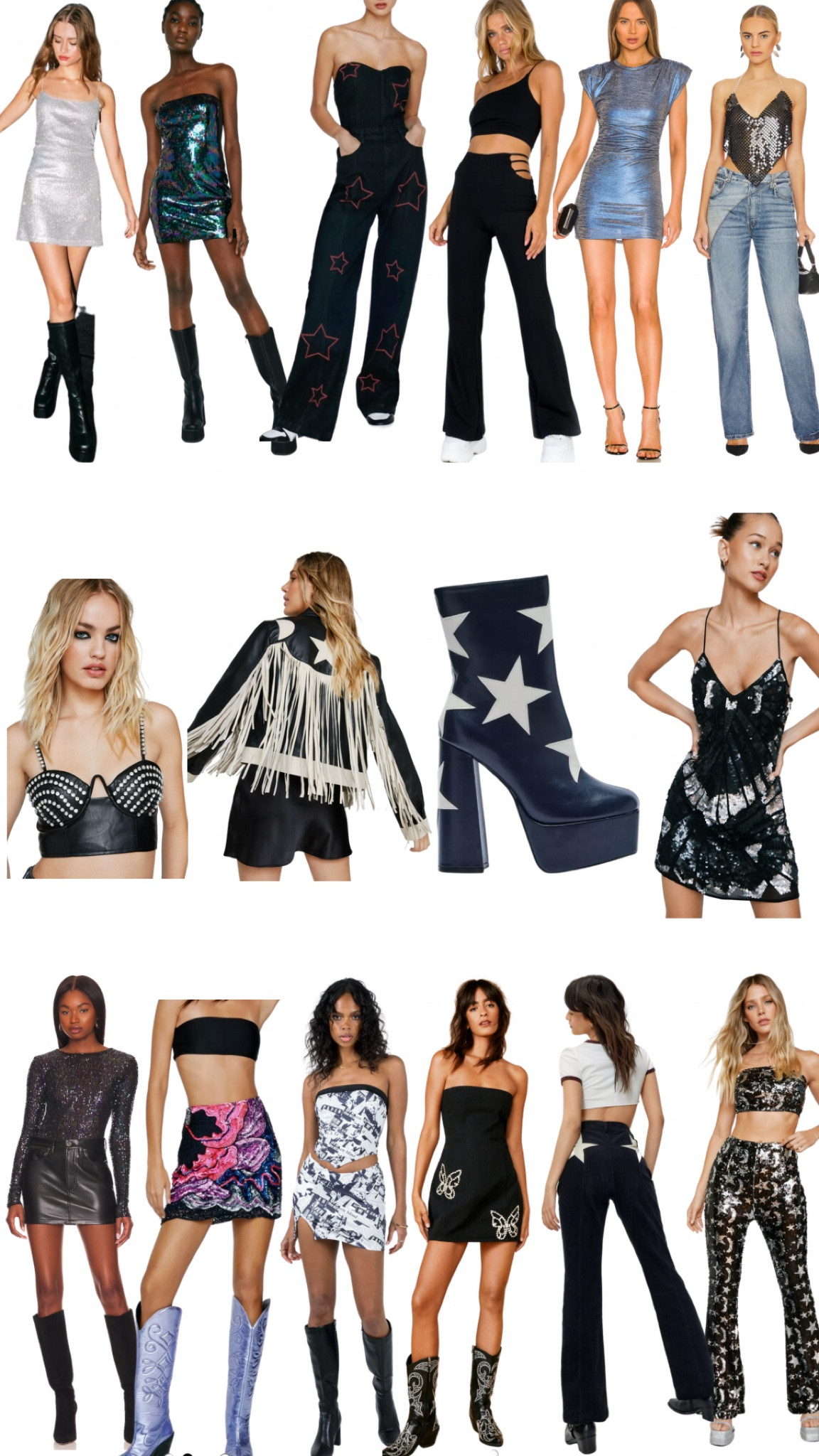 Eras Tour Concert Outfits, Taylor Swift Concert Outfit, countertops outfits, reputation concert outfits, midnight concert outfits, black concert outfits, sequined dress, metallic dresses, cowboy boots, black boots

#LTKstyletip #LTKSeasonal #LTKFestival