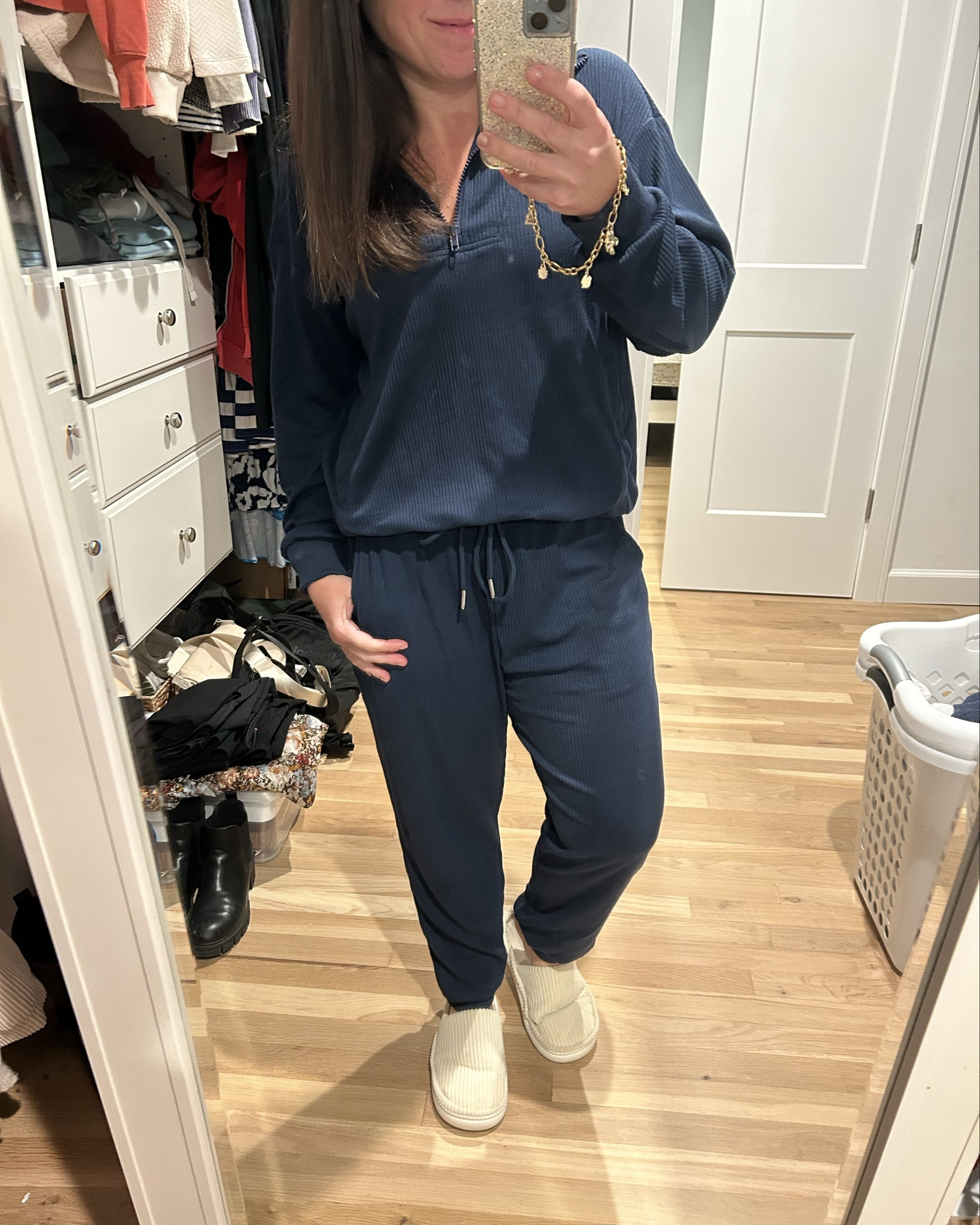 If this isn’t the most comfortable set! 

I am wearing a size small. The pants are a bit long but with the jogger style it is easy to manage! I love how the pants fit around my curvy thighs and bottom. The top is perfect in the sleeves and shoulders. I have a short torso but the band is folded under in the photo and I am super comfortable! 

#LTKPetite #LTKmomlife #LTKFindsUnder50