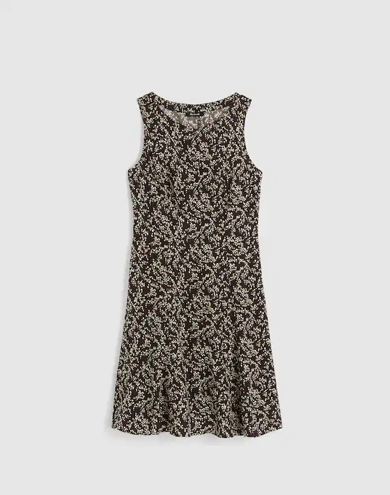 Button-Front Boatneck Mini Dress in Floral | Madewell | Madewell