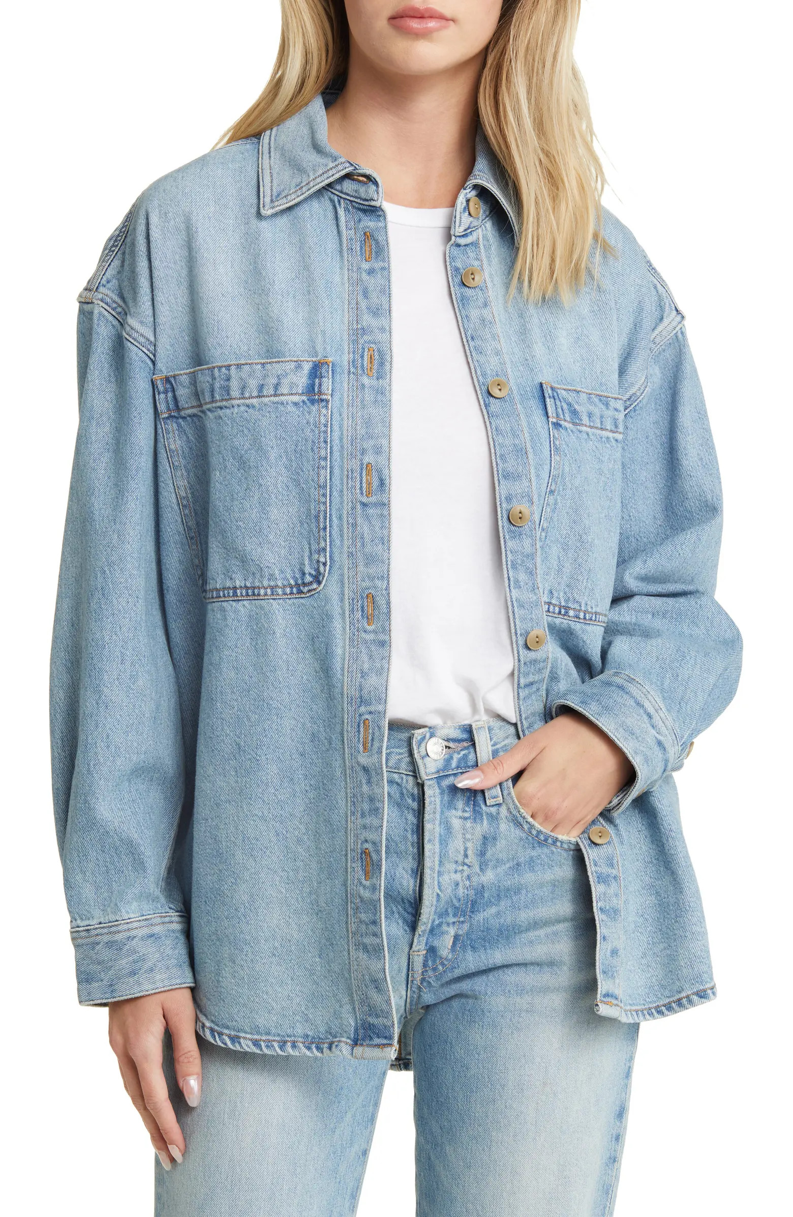 Heavyweight Denim Oversize Button-Up Shirt | Nordstrom