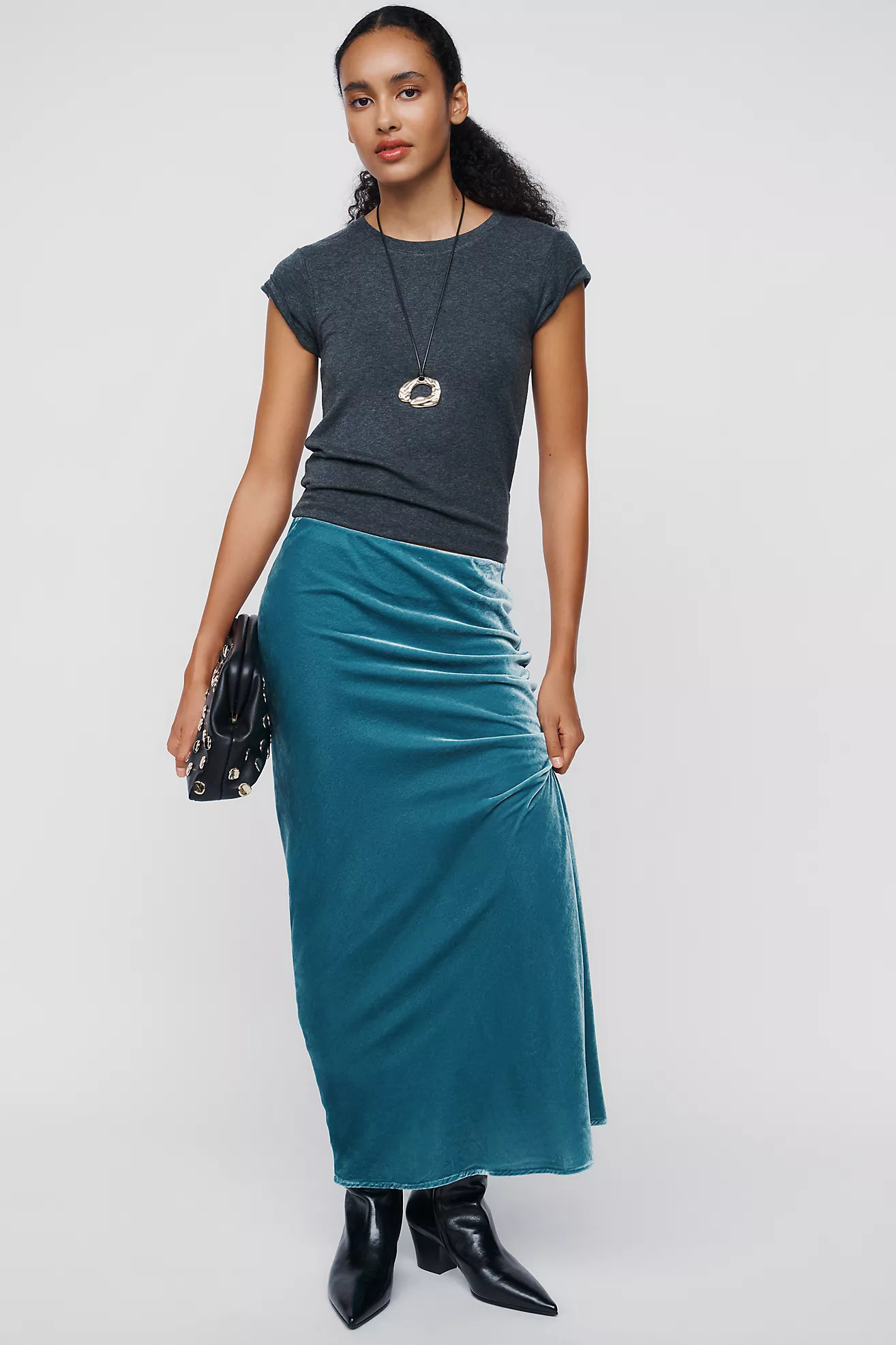 Tilda Maxi Slip Skirt: Velvet Edition | Anthropologie (US)