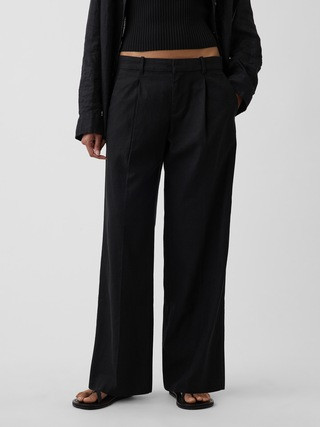 365 Low Rise Linen-Blend Trousers | Gap (US)