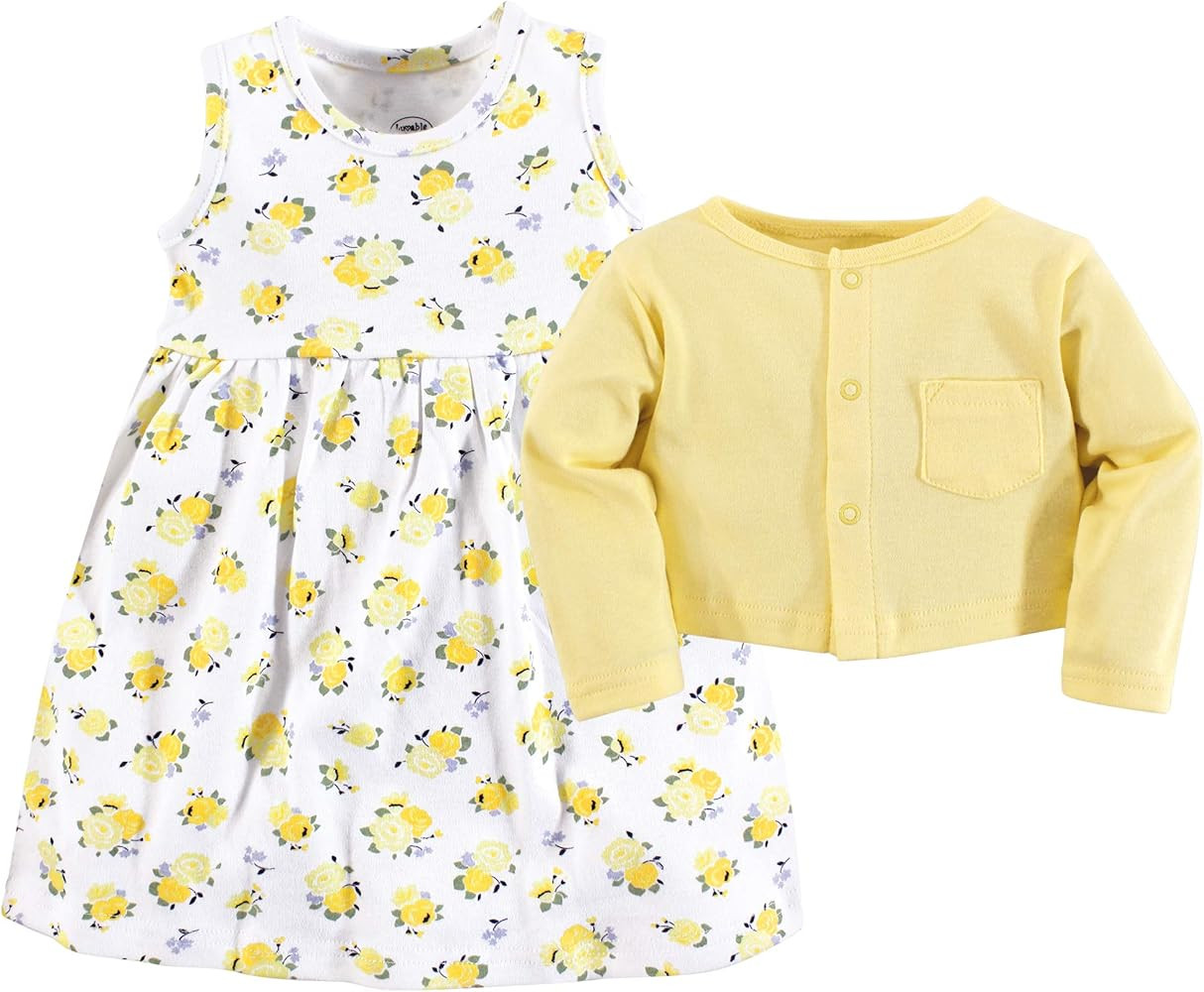 Luvable Friends Baby and Toddler Girl Dress and Cardigan | Amazon (US)