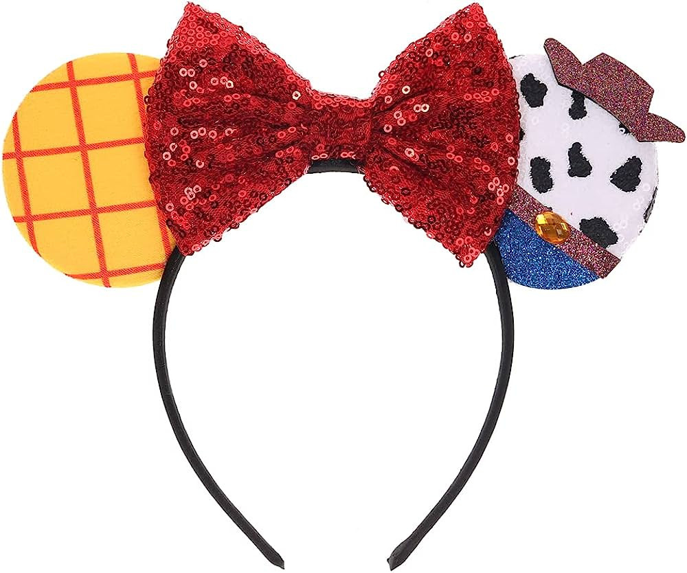 JIAHANG Mouse Ears Headband Sequin Bow Hair Band, Party Decoration Costume Headwear Hair Accessor... | Amazon (US)