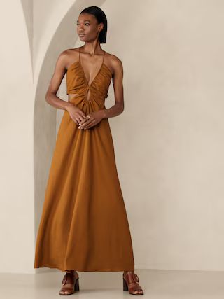 Manon Linen-Blend Maxi Dress | Banana Republic (US)