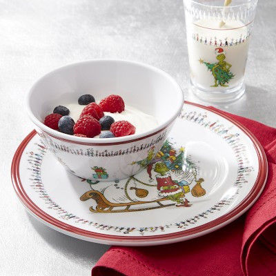 The Grinch™ Kids 3-Piece Melamine Set | Williams Sonoma | Williams-Sonoma