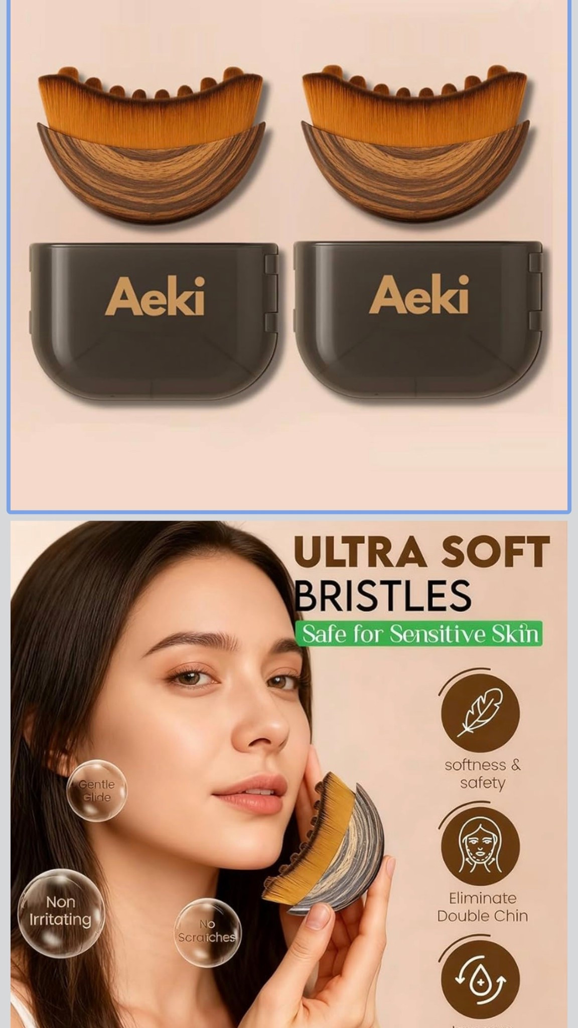 Aeki Lymphatic Contour Face Brush - Reduces Puffiness & Restores Definition, Aeki Lymphatic Face Brush, 100% Gentle & Soft on Skin | Naturally Sculpted Look,Aekii Facial Brush (2 Set)

#LTKgrwm #LTKselfcare #LTKBeauty