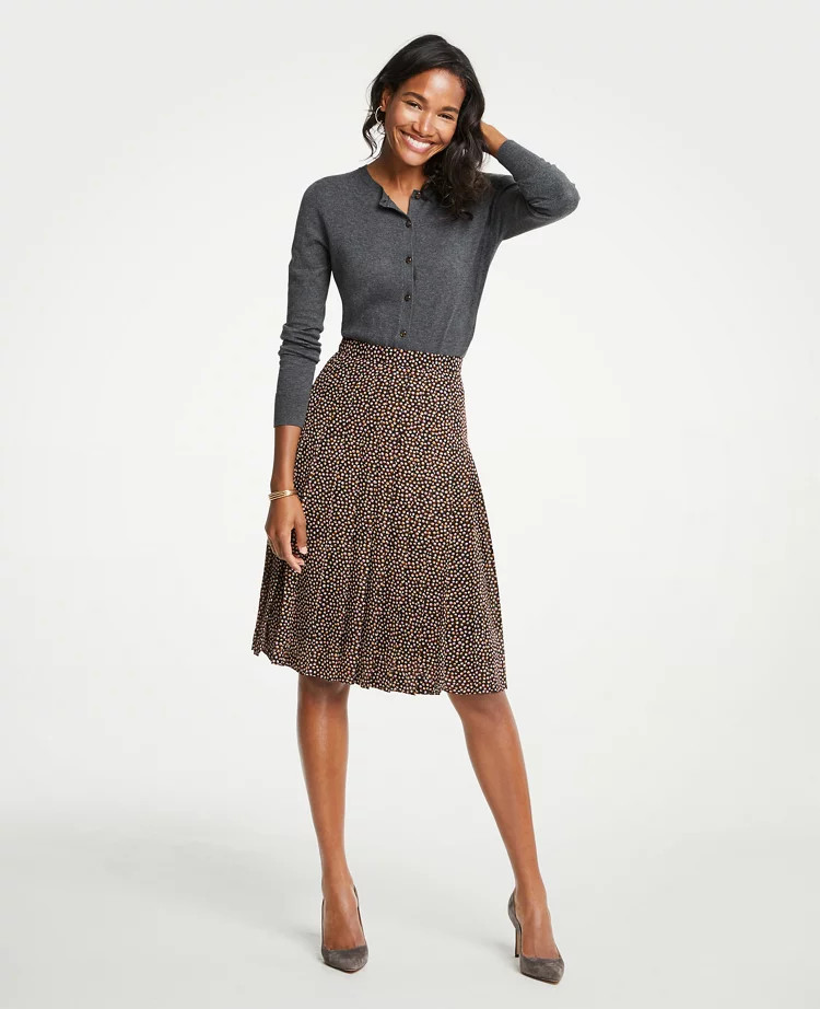 Geo Dot Pleated Full Skirt | Ann Taylor (US)