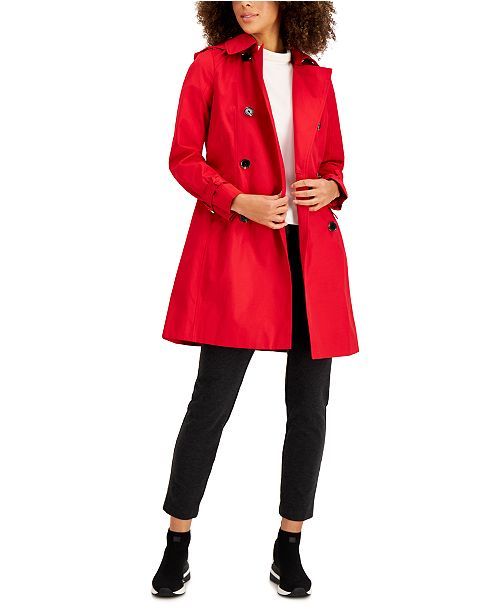 Hooded Belted Trench Coat | Macys (US)