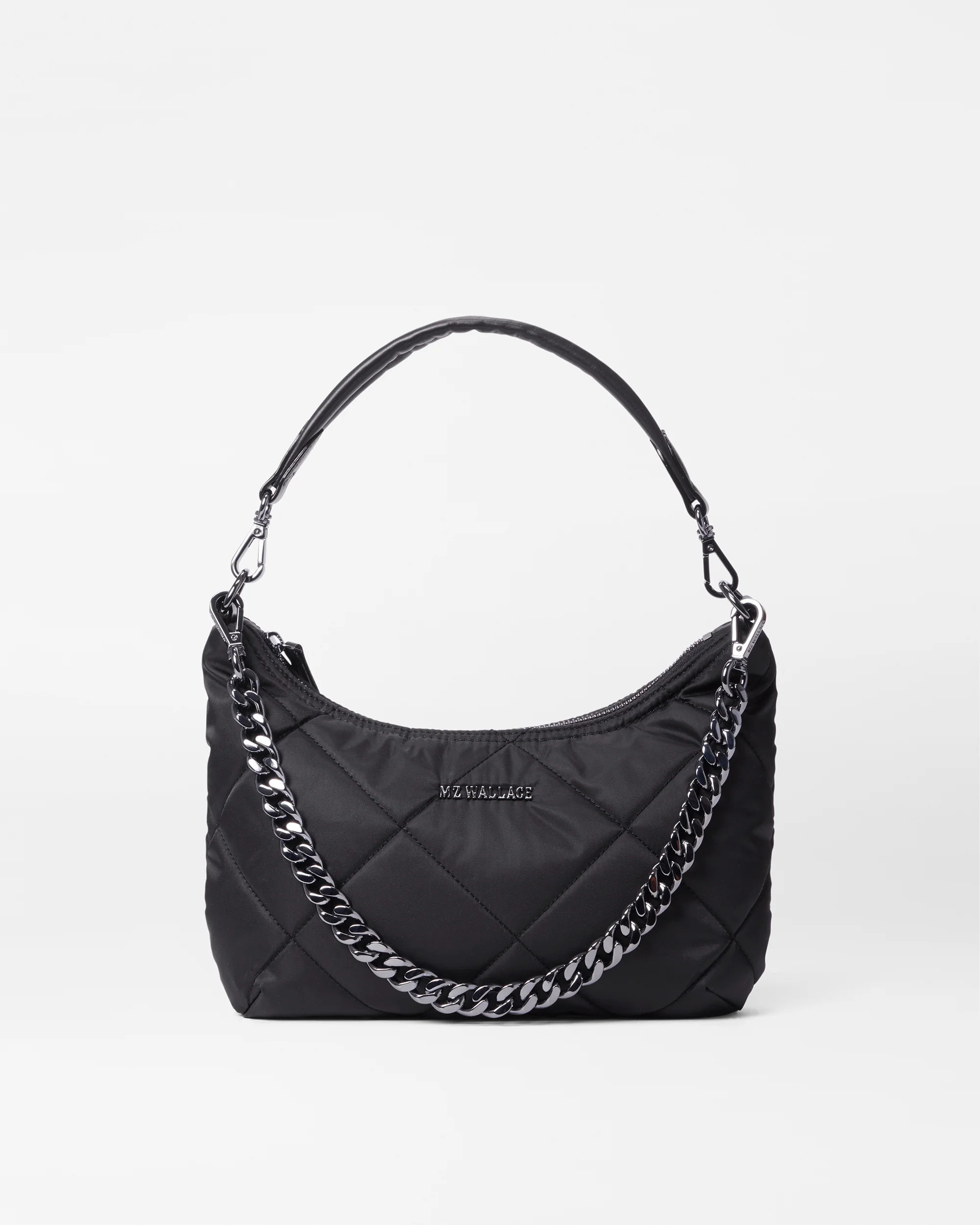 Small Madison Quilted Shoulder Bag in Black | MZ Wallace | MZ Wallace