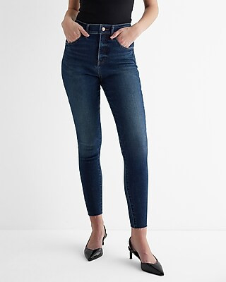 High Waisted Dark Wash Skinny Jeans | Express