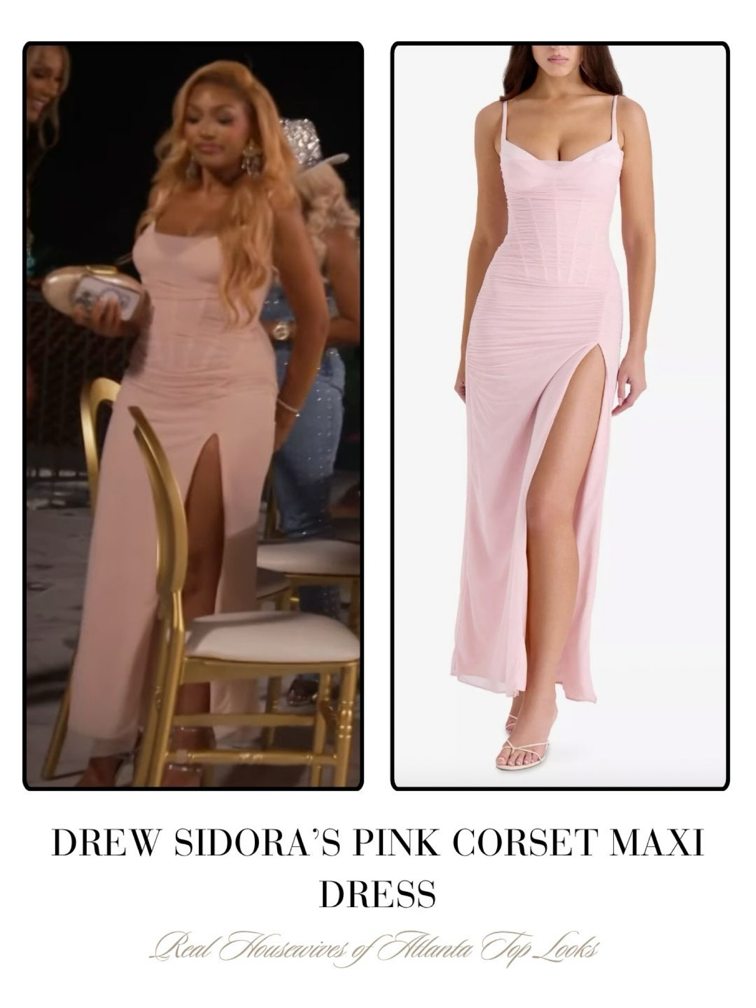 Drew Sidora’s Pink Corset Maxi Dress