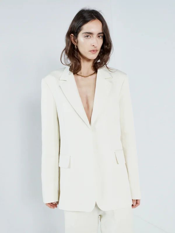 Relaxed ramie and cotton-blend suit jacket | Raey | Matches (UK)