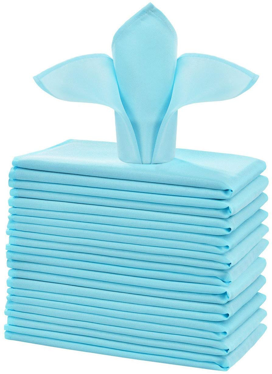 Light Blue Cloth Napkins 1-Dozen, Solid Washable Fabric Napkins Set of 12, Perfect for Weddings, ... | Amazon (US)