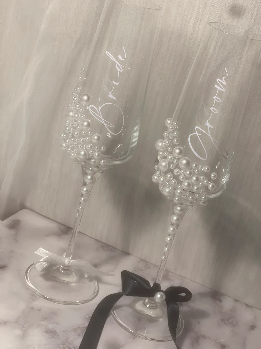 Personalised Crystal Glass Pearl Champagne Fluteone GLASS - Etsy | Etsy (US)