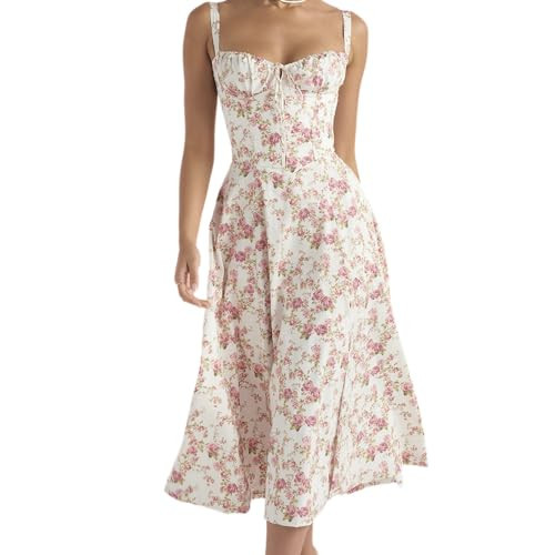 Deerhobbes Design your own Bustier Sundress,milkmaid Sundress,Milk Maid Dress,Vacation Dresses for Women 2024(US10, White) XL 23290 | Amazon (US)