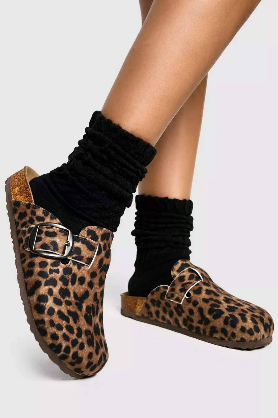 Leopard Print Closed Toe Clog | boohoo (US & Canada)