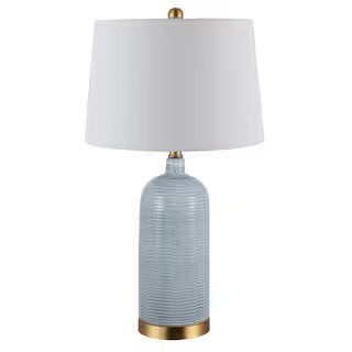 Safavieh Stark 27 in. Blue Table Lamp with White Shade TBL4303A | The Home Depot